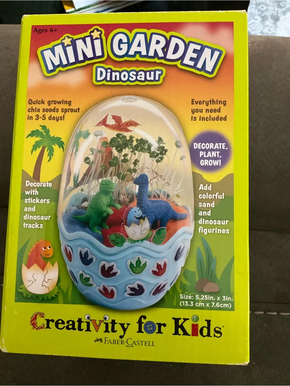Mini Chia seed garden dinosaur boys kids activity set toy learning